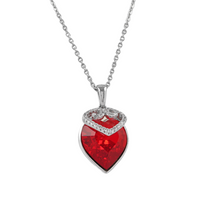 The HYACINTH Swarovski crystal princess heart platinum plated necklace