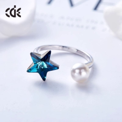 The cute sapphire star with a pearl ring – CDE Jewelry Egypt