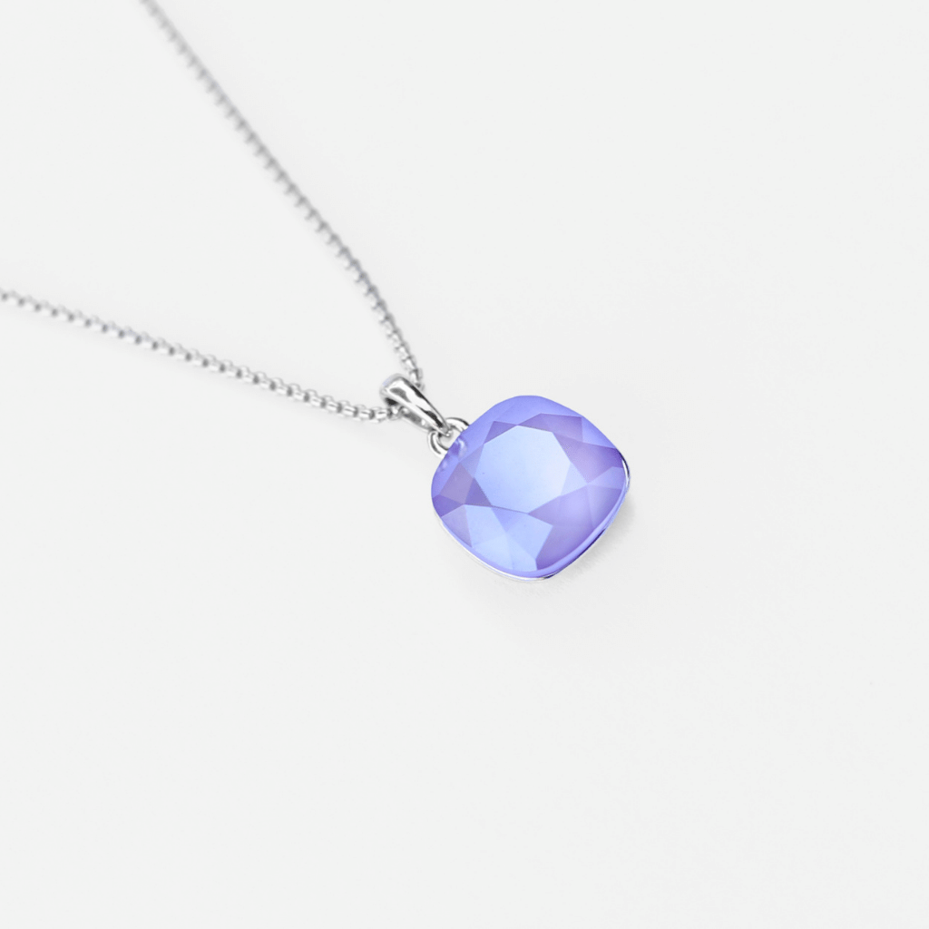 The Square Yellow / Purple Swarovski crystal necklace