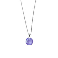 The Square Yellow / Purple Swarovski crystal necklace