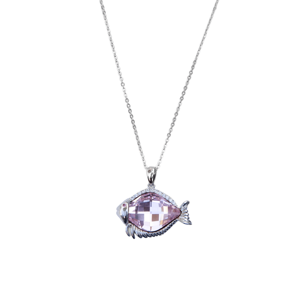 The Pinkesh crystal fancy fish necklace