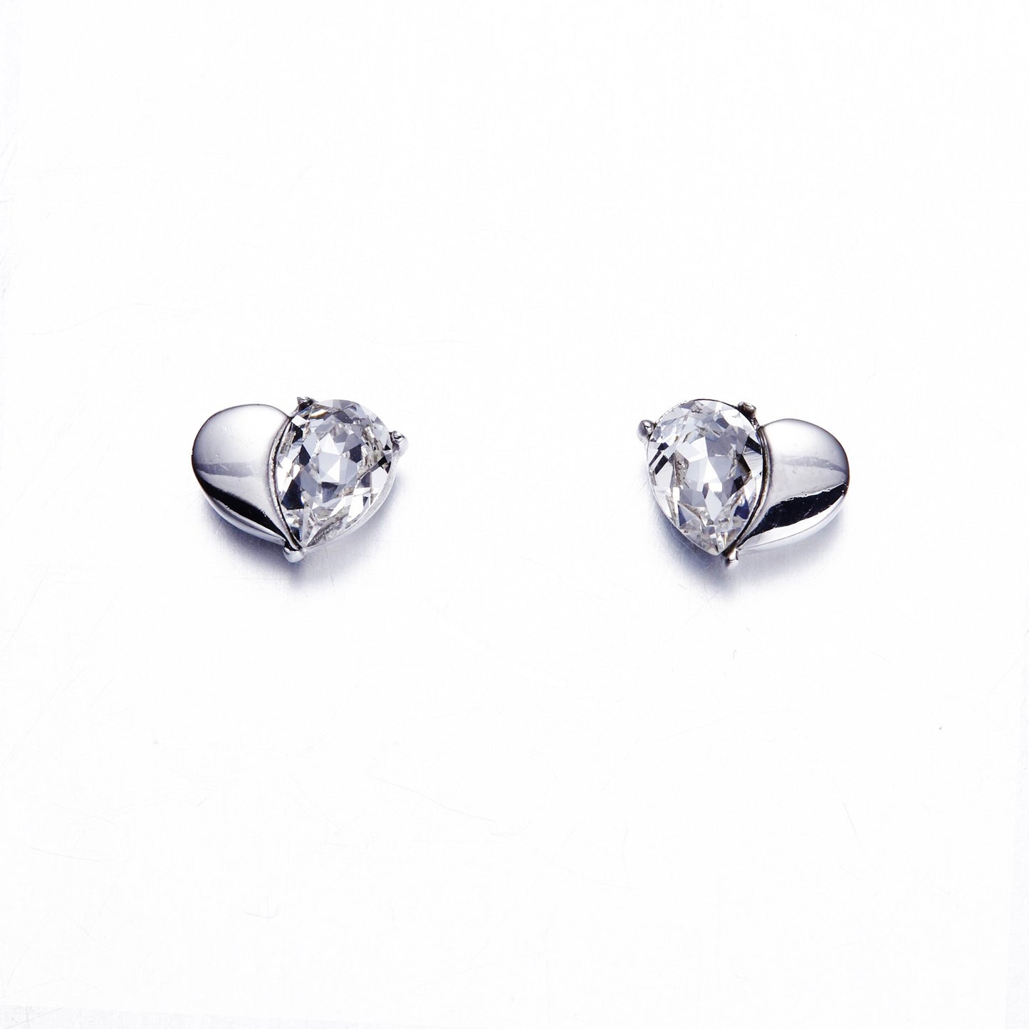 The cute little half crystal heart earring - CDE Jewelry Egypt