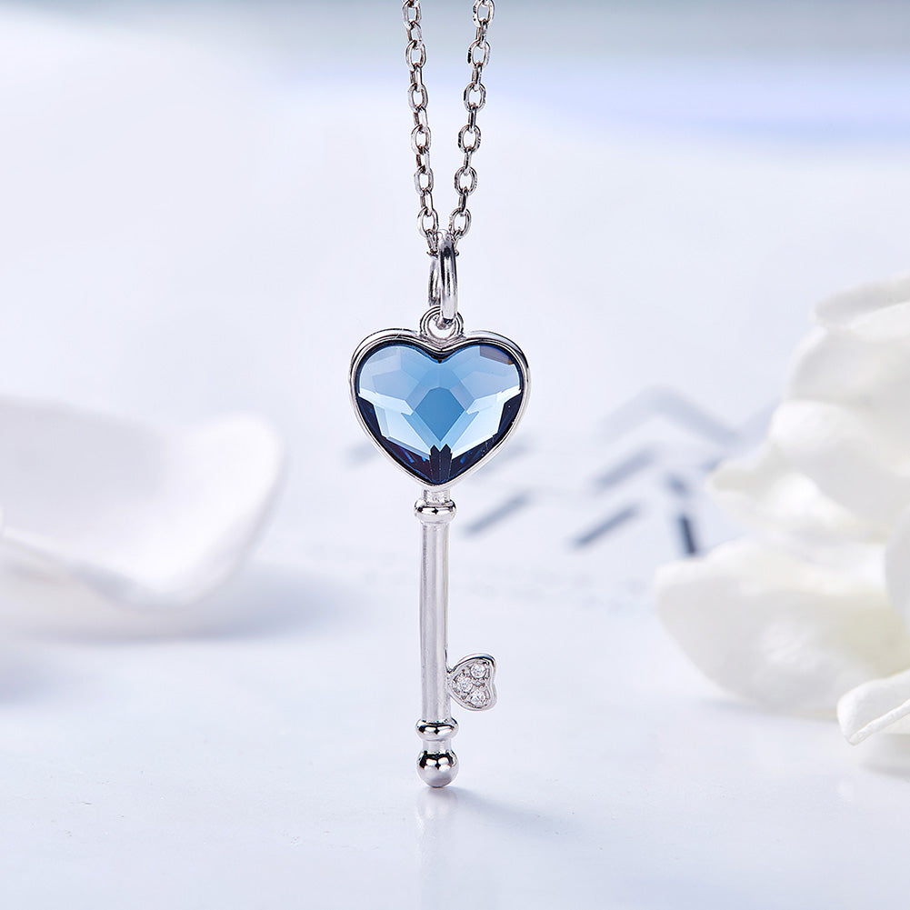 Sterling silver cute pink key necklace - CDE Jewelry Egypt