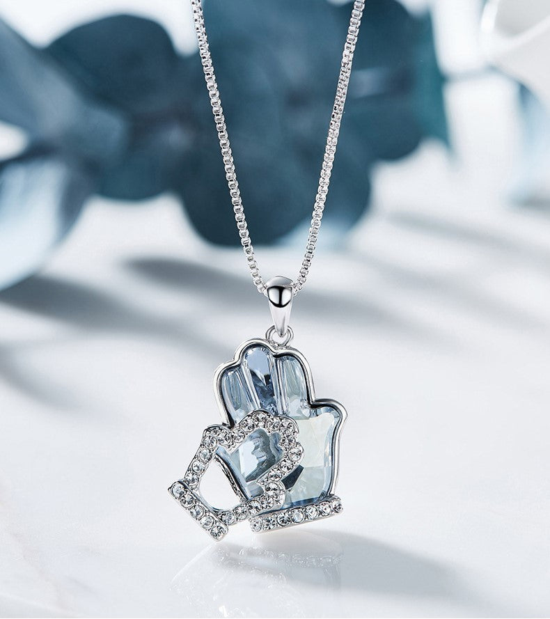 The hand shape ruby swarovski necklace - CDE Jewelry Egypt