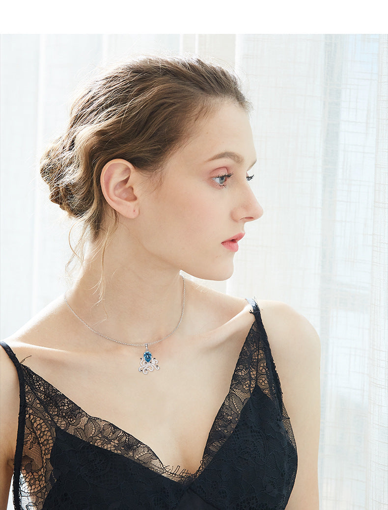 The blue topaz octopus necklace - CDE Jewelry Egypt