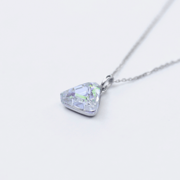 The triangle white AB Swarovski crystal necklace