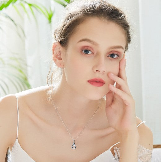 Sterling silver male & female aquamarine sign necklaces - CDE Jewelry Egypt