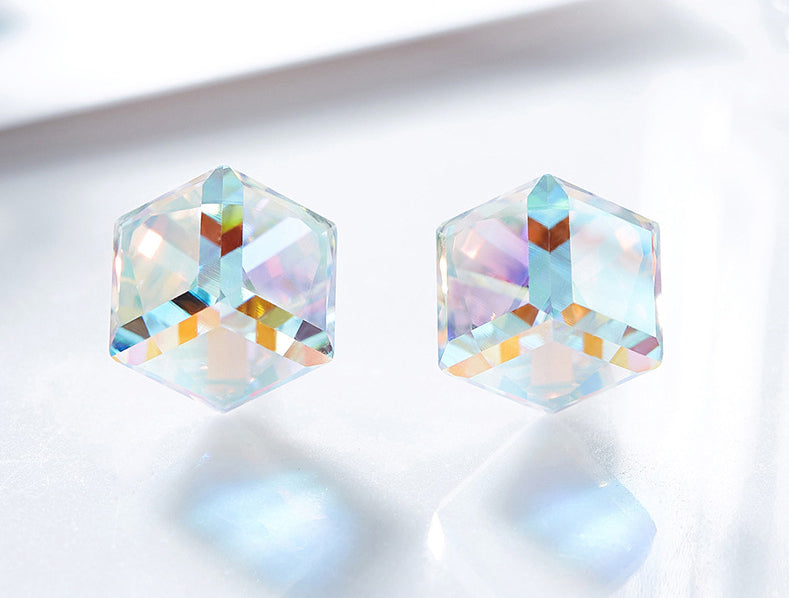 Sterling silver fancy cubic crystal earring - CDE Jewelry Egypt