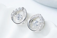 Sterling silver elegant dancing crystal earring - CDE Jewelry Egypt