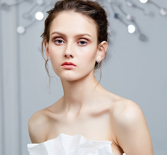 Sterling silver elegant dancing crystal earring - CDE Jewelry Egypt