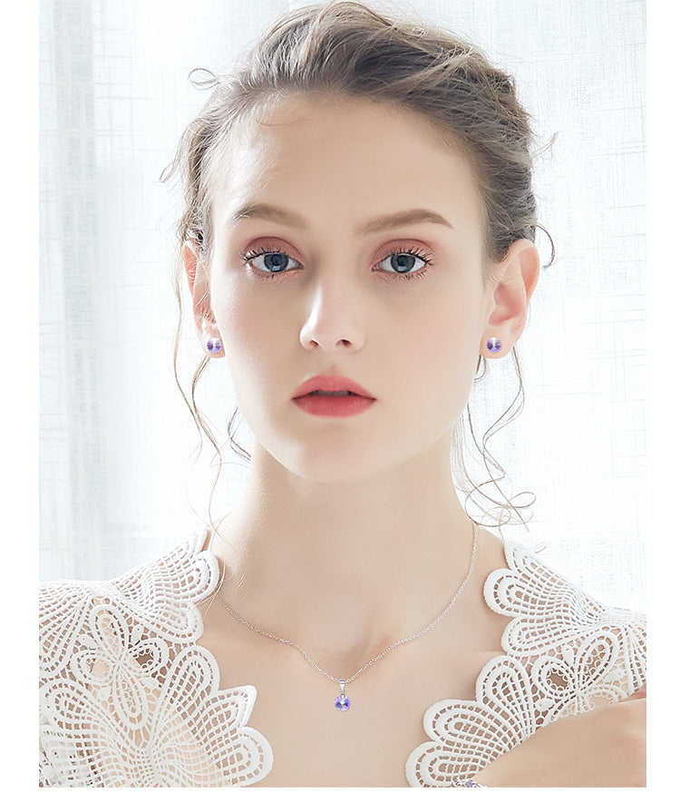 The amethyst rounded crystal set - CDE Jewelry Egypt