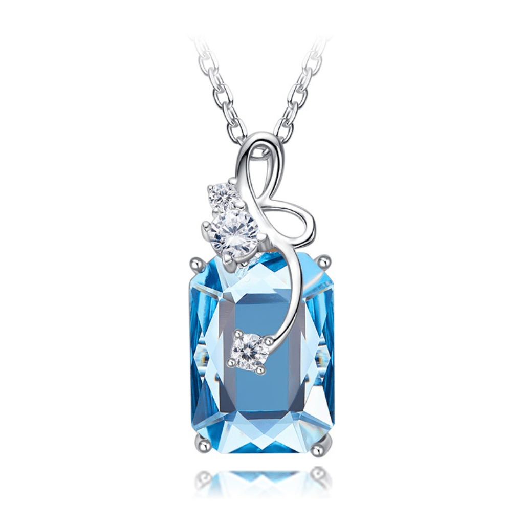 The Sterling silver Classy Butterfly necklace unique BlueTopaz Swarovski Crystal