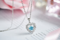 Sterling silver blue topaz dancing crystal necklace - CDE Jewelry Egypt