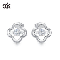 Sterling silver cute clover dancing crystal earring - CDE Jewelry Egypt