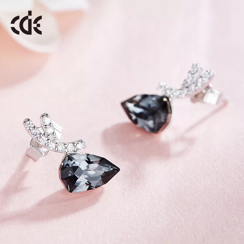 Sterling silver elegant black diamond earring - CDE Jewelry Egypt
