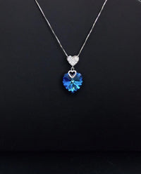 Heart over heart Swarovski crystal simple necklace