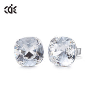 Sterling silver simple cubic swarovski crystal earring - CDE Jewelry Egypt