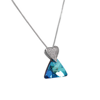 The Unique Triangle Swarovski Crystals Platinum Plated Necklace