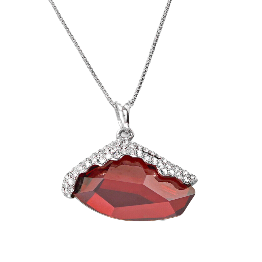 Ruby classy Swarovski crystal platinum plated necklace