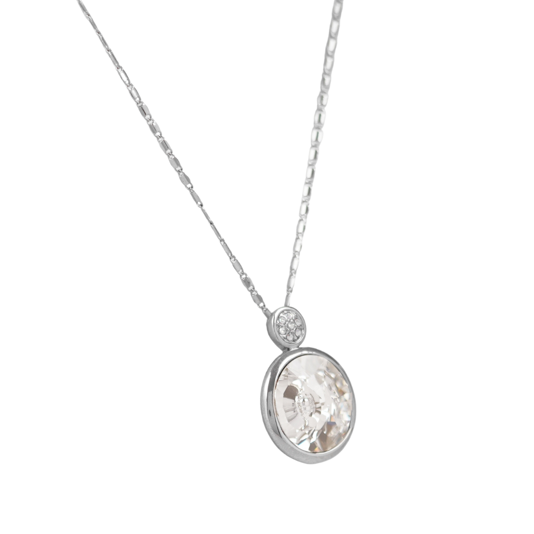 The endless Sparkling Swarovski rounded crystal platinum plated necklace