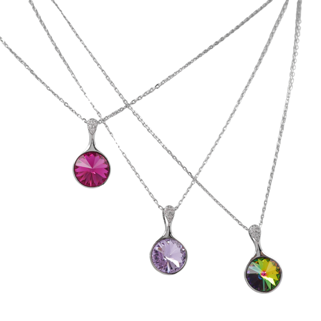 The Dropped fancy Swarovski crystal platinum plated necklace