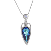 The Sharpen queen arrow Swarovski crystal platinum plated necklace