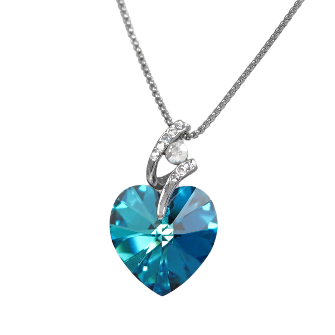The little fancy Swarovski crystal heart platinum plated necklace