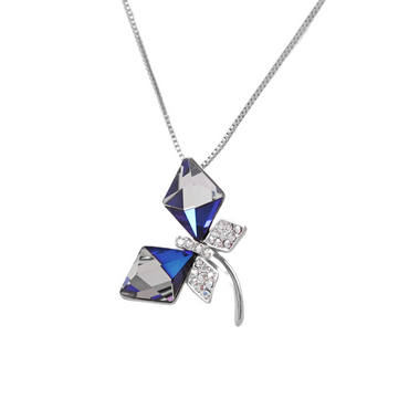 The Unique sophsicated Butterfly Swarovski Crystal platinum plated necklace