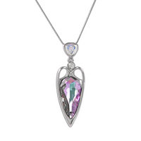 The Sharpen queen arrow Swarovski crystal platinum plated necklace