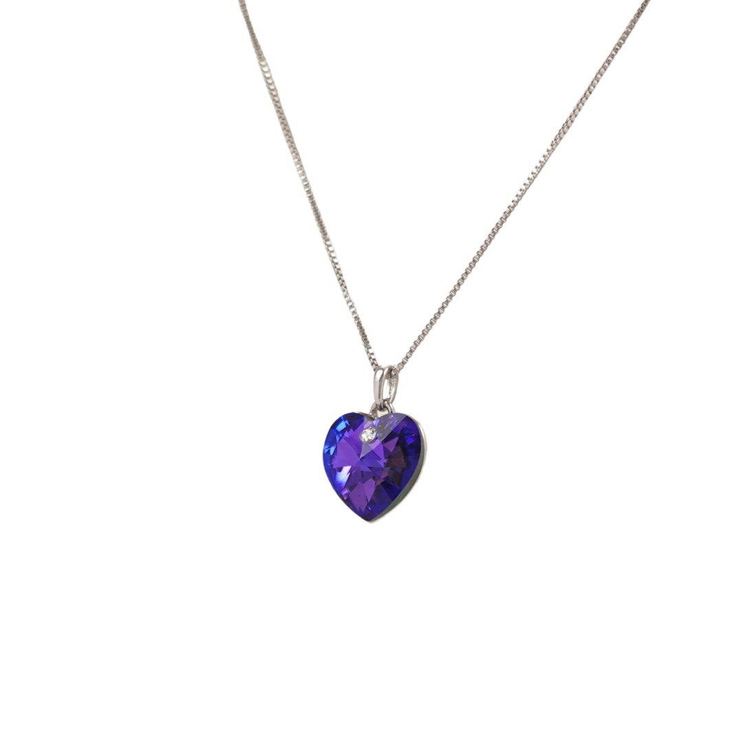 The Frameless Unique Swarovski Crystal platinum plated heart necklace
