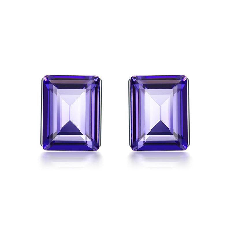 The elegant square amethyst crystal earring - CDE Jewelry Egypt