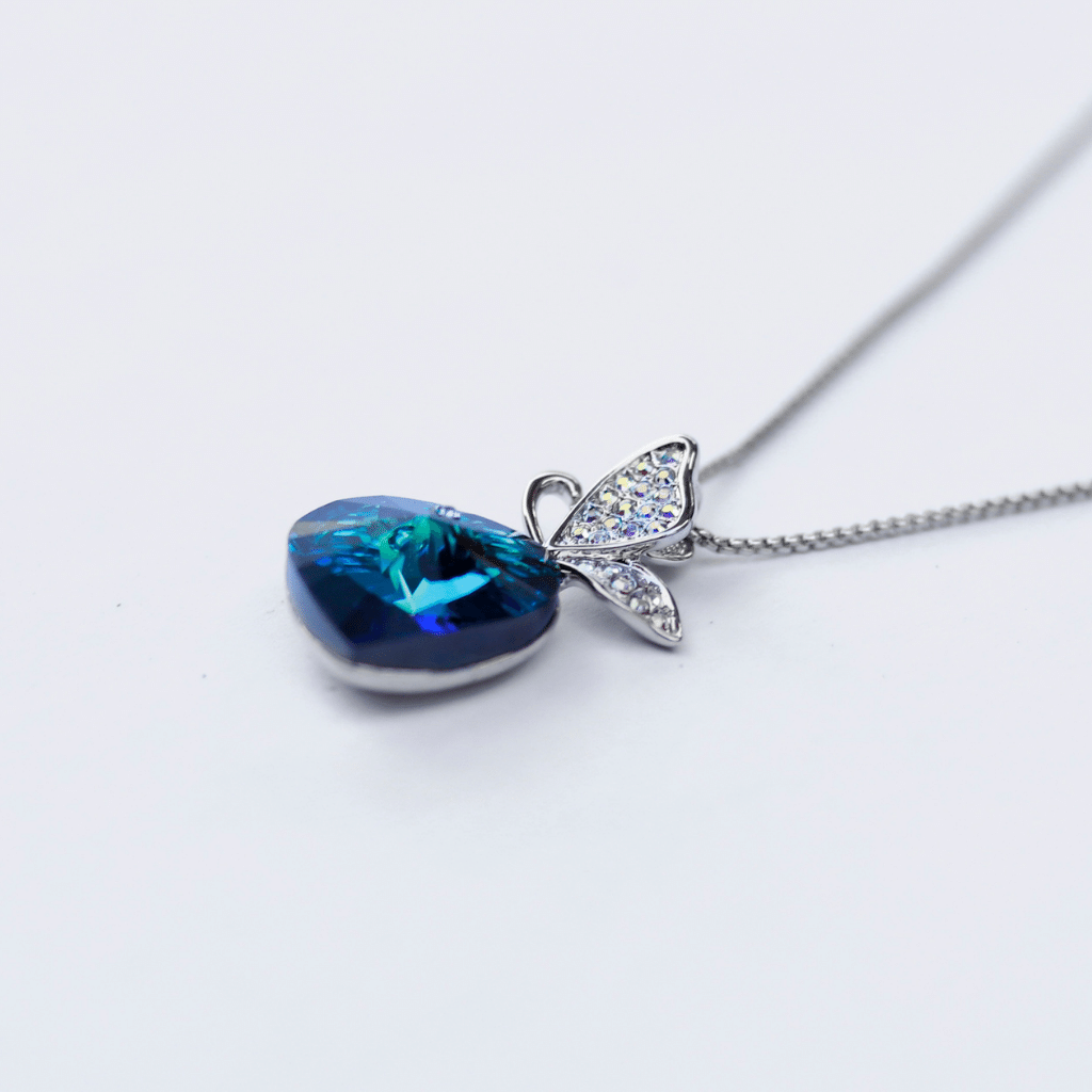 The Butterfly Sapphire crystal heart necklace