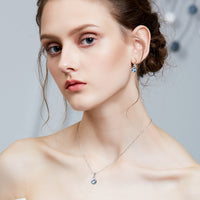 Sterling silver cute little black diamond shining swan necklace - CDE Jewelry Egypt