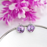 Sterling silver cute little violet crystal earring - CDE Jewelry Egypt