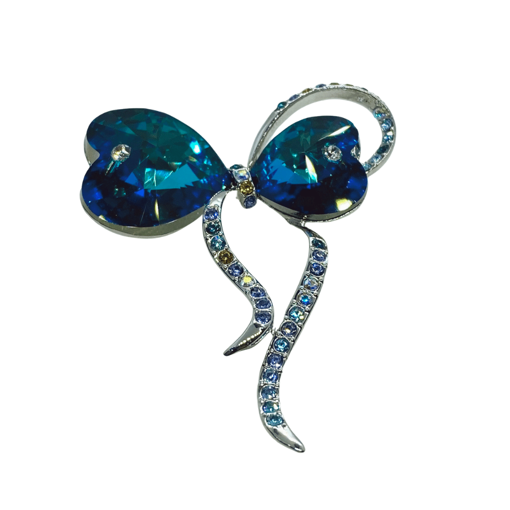The Two Sapphire Crystal Hearts Brooch