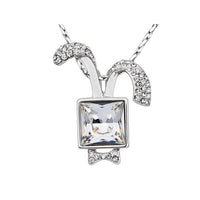 The cute white square rabbit necklace - CDE Jewelry Egypt