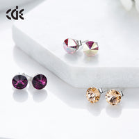 Sterling silver simple one crystal earring - CDE Jewelry Egypt
