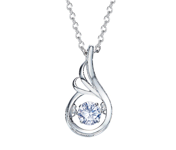 Sterling silver lovely dancing crystal necklace - CDE Jewelry Egypt