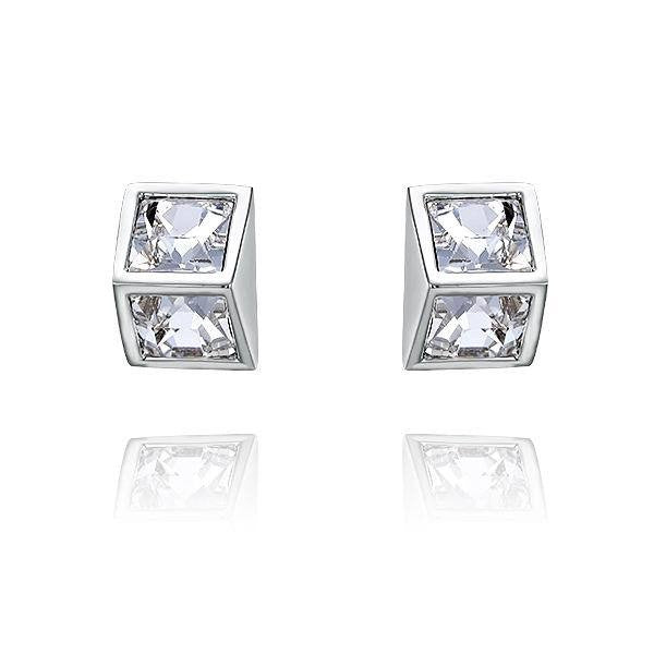The stylish cube with a crystal earring - CDE Jewelry Egypt