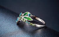 Sterling silver green leafs ring - CDE Jewelry Egypt