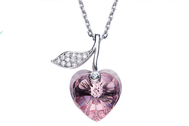 The pink apple swarovski necklace - CDE Jewelry Egypt