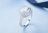 Sterling silver radiant bridal crystal ring - CDE Jewelry Egypt