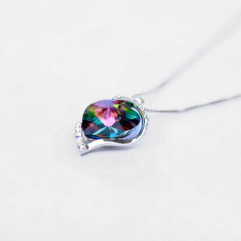 The vitrail Swarovski heart in heart necklace