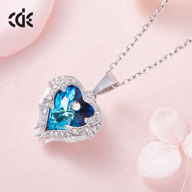 Sterling silver heart of the ocean sapphire necklace - CDE Jewelry Egypt