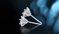 Sterling silver cute little white crystal earring - CDE Jewelry Egypt