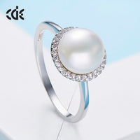 Sterling silver elegant pearl with crystals ring - CDE Jewelry Egypt