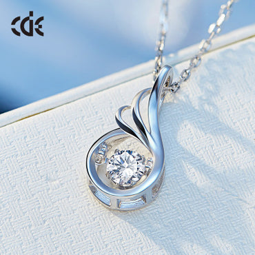 Sterling silver lovely dancing crystal necklace - CDE Jewelry Egypt
