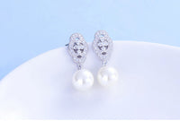 Sterling silver majestic hanged pearl earring - CDE Jewelry Egypt
