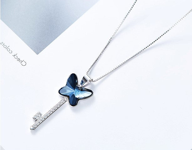 Sterling silver butterfly key necklace - CDE Jewelry Egypt