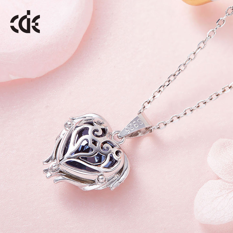Sterling silver heart of the ocean sapphire necklace - CDE Jewelry Egypt